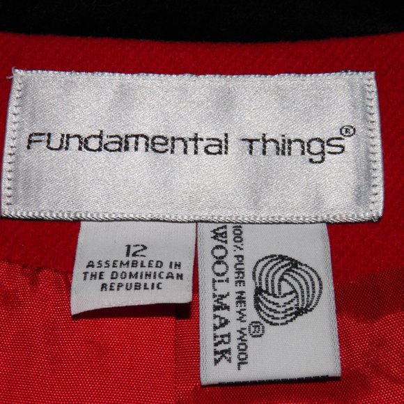 Women's Red Wool Blazer Jacket w/ Metallic Scroll - Picture 8 of 9